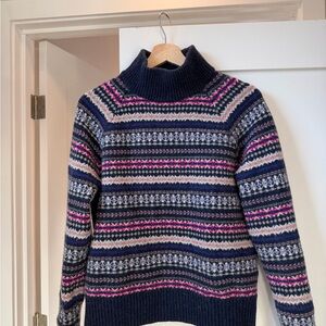 J. Crew Multicolor Striped Turtleneck Sweater